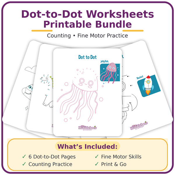 Dot-to-Dot Worksheets Printable Bundle (Counting & Fine Motor Practice)