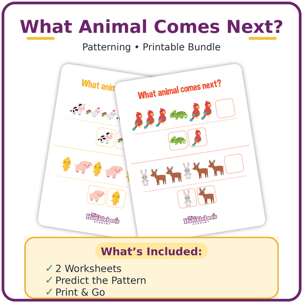Pattern Recognition Worksheets Printable Bundle (What Comes Next Animal Activities)