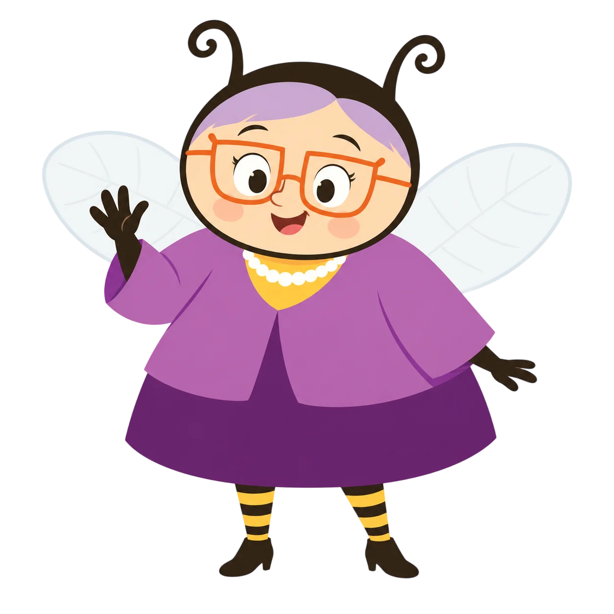 Miss Humblebee waving
